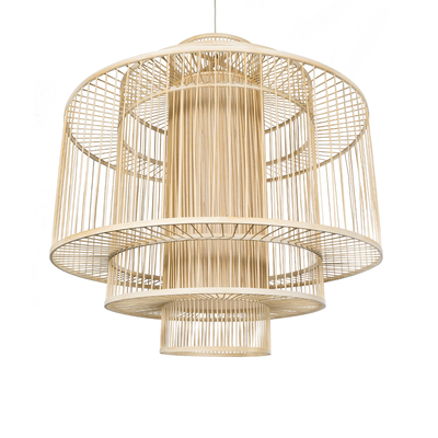 GLOBOSTAR® HIBISCUS 01780 Boho Κρεμαστό Φωτιστικό Οροφής με Ντουί 1 x E27 AC 220-240V IP20 - Μπεζ - Μ100 x Π100 x Y100cm