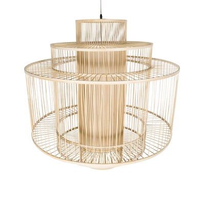 GLOBOSTAR® HIBISCUS 01780 Boho Κρεμαστό Φωτιστικό Οροφής με Ντουί 1 x E27 AC 220-240V IP20 - Μπεζ - Μ100 x Π100 x Y100cm