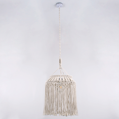 GLOBOSTAR® ALGERIA 36202 Μοντέρνο Κρεμαστό Φωτιστικό Οροφής με Ντουί 1 x E27 AC 220-240V IP20 - Μπεζ - Μ40 x Π40 x Υ50cm