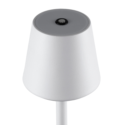 GloboStar® NEGA 60474 Μοντέρνο Επιτραπέζιο Φωτιστικό Πορτατίφ LED 2.2W 154lm 360° DC 5V Επαναφορτιζόμενο με Μπαταρία Li-ion 4000mAh - Διακόπτη Αφής - Θερμό Λευκό 2700K - Dimmable - D10 x H39cm - Λευκό - 2 Years Warranty