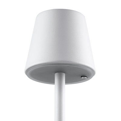 GloboStar® NEGA 60474 Μοντέρνο Επιτραπέζιο Φωτιστικό Πορτατίφ LED 2.2W 154lm 360° DC 5V Επαναφορτιζόμενο με Μπαταρία Li-ion 4000mAh - Διακόπτη Αφής - Θερμό Λευκό 2700K - Dimmable - D10 x H39cm - Λευκό - 2 Years Warranty