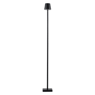 GloboStar® NEGA 60477 Μοντέρνο Επιδαπέδιο Φωτιστικό LED 2.2W 154lm 360° DC 5V IP44 Θερμό Λευκό 2700K Dimmable με Διακόπτη Αφής - Επαναφορτιζόμενο με Μπαταρία Li-ion 4000mAh - Μαύρο - Φ10 x Υ135cm - 2 Χρόνια Εγγύηση