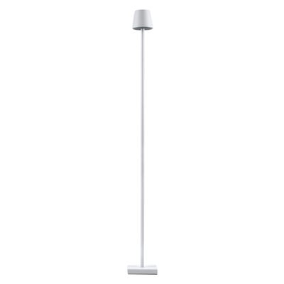 GloboStar® NEGA 60478 Μοντέρνο Επιδαπέδιο Φωτιστικό LED 2.2W 154lm 360° DC 5V IP44 Θερμό Λευκό 2700K Dimmable με Διακόπτη Αφής - Επαναφορτιζόμενο με Μπαταρία Li-ion 4000mAh - Λευκό - Φ10 x Υ135cm - 2 Χρόνια Εγγύηση