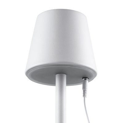 GloboStar® NEGA 60478 Μοντέρνο Επιδαπέδιο Φωτιστικό LED 2.2W 154lm 360° DC 5V IP44 Θερμό Λευκό 2700K Dimmable με Διακόπτη Αφής - Επαναφορτιζόμενο με Μπαταρία Li-ion 4000mAh - Λευκό - Φ10 x Υ135cm - 2 Χρόνια Εγγύηση