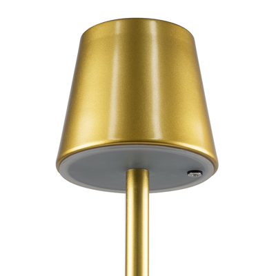 GloboStar® NEGA 60479 Μοντέρνο Επιδαπέδιο Φωτιστικό LED 2.2W 154lm 360° DC 5V IP44 Θερμό Λευκό 2700K Dimmable με Διακόπτη Αφής - Επαναφορτιζόμενο με Μπαταρία Li-ion 4000mAh - Χρυσό Πλατίνα - Φ10 x Υ135cm - 2 Χρόνια Εγγύηση