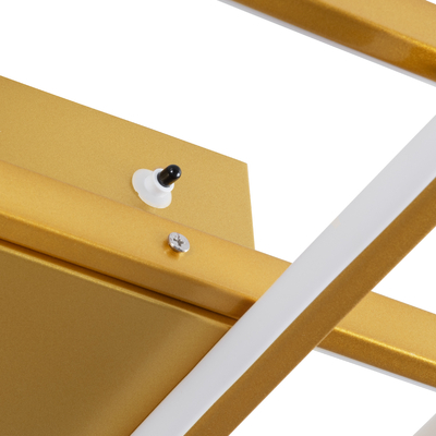 GLOBOSTAR® QUADRA 61387 Μοντέρνο Φωτιστικό Οροφής LED 100W 12000lm 120° AC 220-240V IP20 Ρυθμιζόμενο Λευκό CCT με Χειριστήριο από 2700K έως 6000K Dimmable - Lumileds SMD Chip - Χρυσό Βούρτσας - Μ85 x Π45 x Υ9cm - 3 Χρόνια Εγγύηση