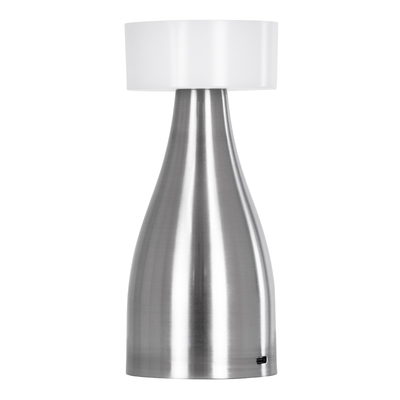 GloboStar® DOLLY 76468 Επαναφορτιζόμενο Επιτραπέζιο Φωτιστικό Πορτατίφ LED 1.5W 105lm 120° DC 5V IP44 CCT Ultra Θερμό 1500K - Φυσικό Λευκό 4500K - Ψυχρό Λευκό 6000K Dimmable Ασημί & Λευκό Πλαστικό - Μ9 x Π9 x Υ21cm - 2 Χρόνια Εγγύηση