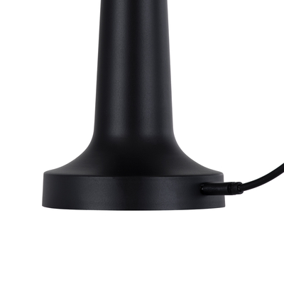 GloboStar® NANNA 76472 Επαναφορτιζόμενο Επιτραπέζιο Φωτιστικό Πορτατίφ LED 1.5W 105lm 120° DC 5V IP44 CCT Ultra Θερμό 1500K - Φυσικό Λευκό 4500K - Ψυχρό Λευκό 6000K Dimmable Μαύρο & Λευκό Πλαστικό - Μ9 x Π9 x Υ21cm - 2 Χρόνια Εγγύηση