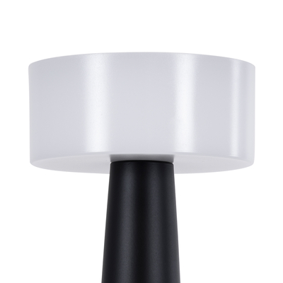 GloboStar® NANNA 76472 Επαναφορτιζόμενο Επιτραπέζιο Φωτιστικό Πορτατίφ LED 1.5W 105lm 120° DC 5V IP44 CCT Ultra Θερμό 1500K - Φυσικό Λευκό 4500K - Ψυχρό Λευκό 6000K Dimmable Μαύρο & Λευκό Πλαστικό - Μ9 x Π9 x Υ21cm - 2 Χρόνια Εγγύηση