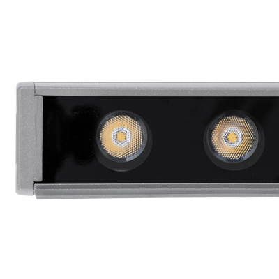 GLOBOSTAR® WASHERFAIA 90186 Μπάρα Φωτισμού Wall Washer με Αντιθαμβωτική Γρίλια LED 24W 2640lm 15° DC 24V Αδιάβροχο IP65 Θερμό Λευκό 2700K Dimmable - Bridgelux SMD Chip - Ασημί - Μ100 x Π4 x Υ5.5cm - 3 Χρόνια Εγγύηση