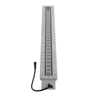 GloboStar® UNDERGROUND-PASSAGGIO 90197 Χωνευτό Φωτιστικό Wall Washer Δαπέδου LED 24W 2040lm 10° DC 24V Αδιάβροχο IP68 με Ρυθμιζόμενη Γωνία Φωτισμού L108 x W9 x H7.5cm RGBW DMX512 - Ανοξείδωτο Ατσάλι - 3 Years Warranty