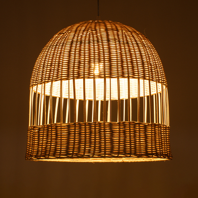 GLOBOSTAR® LUCIA 01725 Boho Κρεμαστό Φωτιστικό Οροφής με Ντουί 1 x E27 AC 220-240V IP20 - Μπεζ - Μ40 x Π40 x Y34cm