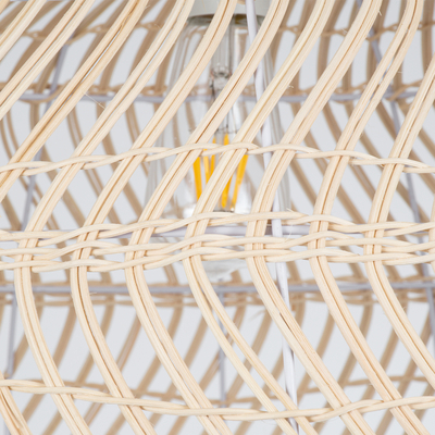 GLOBOSTAR® COMORES 01728 Boho Κρεμαστό Φωτιστικό Οροφής με Ντουί 1 x E27 AC 220-240V IP20 - Μπεζ - Μ60 x Π60 x Y29cm