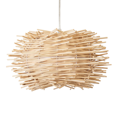 GLOBOSTAR® MINORCA 01730 Boho Κρεμαστό Φωτιστικό Οροφής με Ντουί 1 x E27 AC 220-240V IP20 - Μπεζ - Μ35 x Π35 x Y23cm