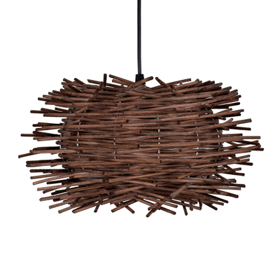 GLOBOSTAR® MINORCA 01732 Boho Κρεμαστό Φωτιστικό Οροφής με Ντουί 1 x E27 AC 220-240V IP20 - Καφέ - Μ30 x Π30 x Υ18cm