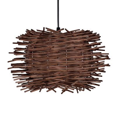 GLOBOSTAR® MINORCA 01733 Boho Κρεμαστό Φωτιστικό Οροφής με Ντουί 1 x E27 AC 220-240V IP20 - Καφέ - Μ35 x Π35 x Υ23cm