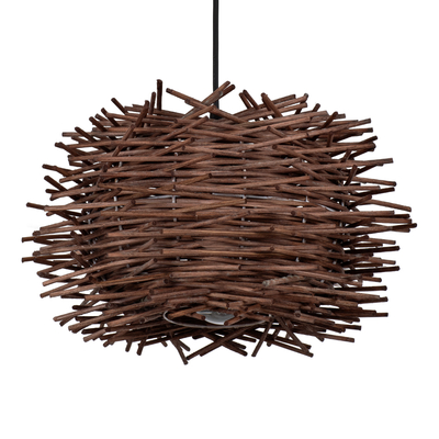 GLOBOSTAR® MINORCA 01733 Boho Κρεμαστό Φωτιστικό Οροφής με Ντουί 1 x E27 AC 220-240V IP20 - Καφέ - Μ35 x Π35 x Υ23cm