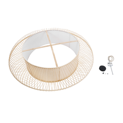 GLOBOSTAR® HIBISCUS 01782 Boho Κρεμαστό Φωτιστικό Οροφής με Ντουί 3 x E27 AC 220-240V IP20 - Μπεζ - Μ120 x Π120 x Y31cm