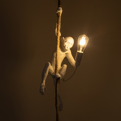 GLOBOSTAR® APES 01802 Μοντέρνο Κρεμαστό Φωτιστικό Οροφής με Ντουί 1 x E27 AC 220-240V IP20 - Λευκό & Μπεζ - Μ26 x Π28 x Υ69cm