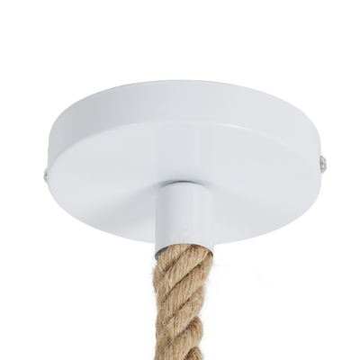 GLOBOSTAR® APES 01802 Μοντέρνο Κρεμαστό Φωτιστικό Οροφής με Ντουί 1 x E27 AC 220-240V IP20 - Λευκό & Μπεζ - Μ26 x Π28 x Υ69cm