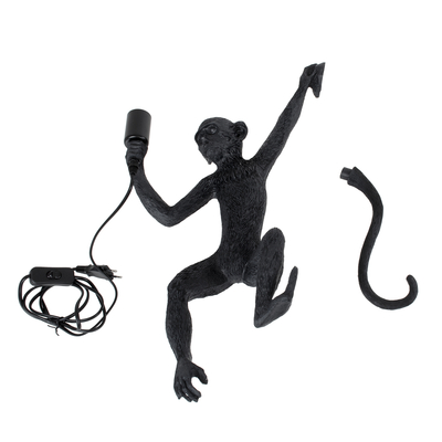 GLOBOSTAR® APES 01804 Μοντέρνο Φωτιστικό Τοίχου - Απλίκα με Ντουί 1 x E27 AC 220-240V IP20 - Μαύρο - Μ34 x Π31 x Υ61cm