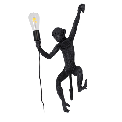 GLOBOSTAR® APES 01804 Μοντέρνο Φωτιστικό Τοίχου - Απλίκα με Ντουί 1 x E27 AC 220-240V IP20 - Μαύρο - Μ34 x Π31 x Υ61cm