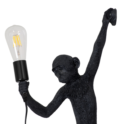 GLOBOSTAR® APES 01804 Μοντέρνο Φωτιστικό Τοίχου - Απλίκα με Ντουί 1 x E27 AC 220-240V IP20 - Μαύρο - Μ34 x Π31 x Υ61cm