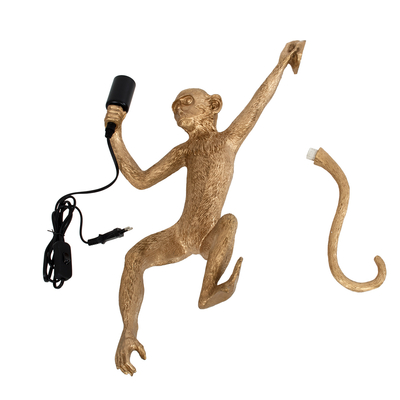 GLOBOSTAR® APES 01806 Μοντέρνο Φωτιστικό Τοίχου - Απλίκα με Ντουί 1 x E27 AC 220-240V IP20 - Χρυσό & Μαύρο - Μ34 x Π31 x Υ61cm