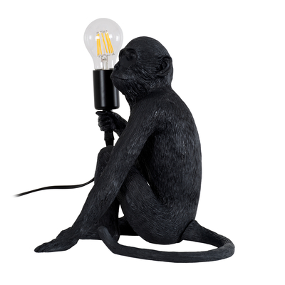 GLOBOSTAR® APES 01807 Μοντέρνο Επιτραπέζιο Φωτιστικό Πορτατίφ με Ντουί 1 x E27 AC 220-240V IP20 - Μαύρο - Μ30 x Π27 x Υ30cm