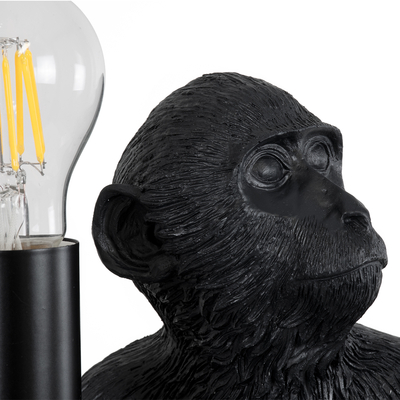 GLOBOSTAR® APES 01807 Μοντέρνο Επιτραπέζιο Φωτιστικό Πορτατίφ με Ντουί 1 x E27 AC 220-240V IP20 - Μαύρο - Μ30 x Π27 x Υ30cm