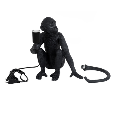 GLOBOSTAR® APES 01807 Μοντέρνο Επιτραπέζιο Φωτιστικό Πορτατίφ με Ντουί 1 x E27 AC 220-240V IP20 - Μαύρο - Μ30 x Π27 x Υ30cm