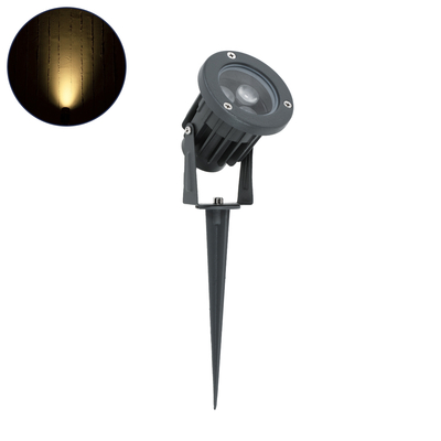 GLOBOSTAR® TREETZINA 90351 Φωτιστικό Σποτ για Φυτά - Δέντρα με Βάση Κήπου / Καρφωτό LED 3W 330lm 10° DC 24V Αδιάβροχο IP65 Θερμό Λευκό 2700K Dimmable - Bridgelux SMD Chip - Γκρι Ανθρακί - Μ10.5 x Π7.5 x Υ7.5cm - 3 Χρόνια Εγγύηση
