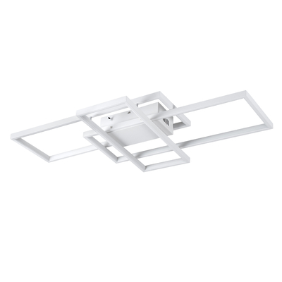 GLOBOSTAR® QUADRA 61386 Μοντέρνο Φωτιστικό Οροφής LED 100W 12000lm 120° AC 220-240V IP20 Ρυθμιζόμενο Λευκό CCT με Χειριστήριο από 2700K έως 6000K Dimmable - Lumileds SMD Chip - Λευκό Ματ - Μ85 x Π45 x Υ9cm - 3 Χρόνια Εγγύηση