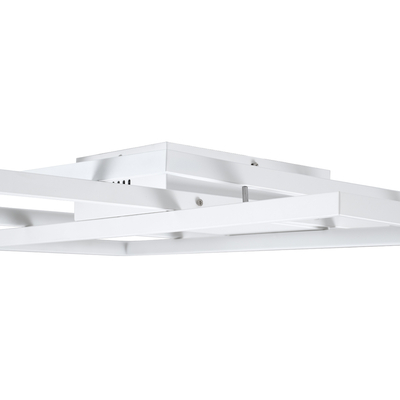 GLOBOSTAR® QUADRA 61386 Μοντέρνο Φωτιστικό Οροφής LED 100W 12000lm 120° AC 220-240V IP20 Ρυθμιζόμενο Λευκό CCT με Χειριστήριο από 2700K έως 6000K Dimmable - Lumileds SMD Chip - Λευκό Ματ - Μ85 x Π45 x Υ9cm - 3 Χρόνια Εγγύηση