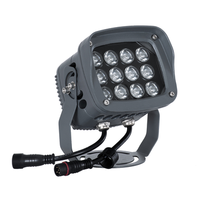 GLOBOSTAR® FLOODXENA 90699 Προβολέας Σποτ Wall Washer με Αντιθαμβωτική Γρίλια LED 24W 2040lm 10° DC 24V Αδιάβροχο IP65 Πολύχρωμο RGBW Dimmable DMX512 - Bridgelux SMD Chip - Γκρι Ανθρακί - Μ13 x Π11 x Υ15cm - 3 Χρόνια Εγγύηση