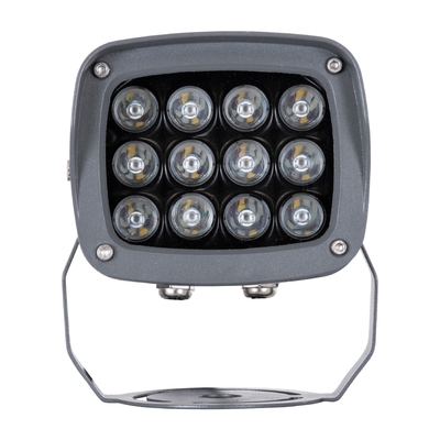 GLOBOSTAR® FLOODXENA 90699 Προβολέας Σποτ Wall Washer με Αντιθαμβωτική Γρίλια LED 24W 2040lm 10° DC 24V Αδιάβροχο IP65 Πολύχρωμο RGBW Dimmable DMX512 - Bridgelux SMD Chip - Γκρι Ανθρακί - Μ13 x Π11 x Υ15cm - 3 Χρόνια Εγγύηση