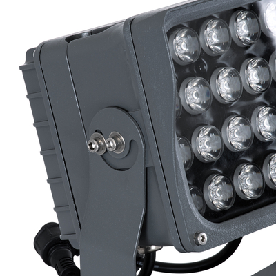 GLOBOSTAR® FLOODXENA 90700 Προβολέας Σποτ Wall Washer με Αντιθαμβωτική Γρίλια LED 48W 4080lm 10° DC 24V Αδιάβροχο IP65 Πολύχρωμο RGBW Dimmable DMX512 - Bridgelux SMD Chip - Γκρι Ανθρακί - Μ17.5 x Π12.5 x Υ18cm - 3 Χρόνια Εγγύηση