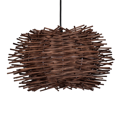GLOBOSTAR® MINORCA 01733 Boho Κρεμαστό Φωτιστικό Οροφής με Ντουί 1 x E27 AC 220-240V IP20 - Καφέ - Μ35 x Π35 x Υ23cm