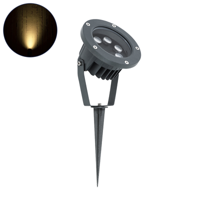 GLOBOSTAR® TREETZINA 90354 Φωτιστικό Σποτ για Φυτά - Δέντρα με Βάση Κήπου / Καρφωτό LED 6W 660lm 10° DC 24V Αδιάβροχο IP65 Θερμό Λευκό 2700K Dimmable - Bridgelux SMD Chip - Γκρι Ανθρακί - Μ14 x Π12.5 x Υ12.5cm - 3 Χρόνια Εγγύηση