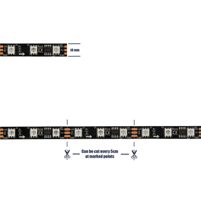 GLOBOSTAR® DIGIPRO 90589 Ψηφιακή Pixel Addressable Ταινία LED 14.4W/m 1152lm/m 120° DC 12V IP20 60 x SMD5050 Chip/m 20 x Pixel/m Πολύχρωμο RGB Dimmable SPI/TTL Protocol IC WS2811/UCS16703 - Μ500 x Π1 x Υ0.2cm - Ρολό 5 Μέτρων - 5 Χρόνια Εγγύηση