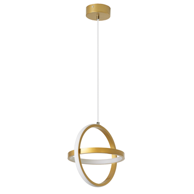 GLOBOSTAR® ALICE 61057 Μοντέρνο Κρεμαστό Φωτιστικό Οροφής LED 20W 2400lm 300° AC 220-240V IP20 Ρυθμιζόμενο Λευκό CCT με On/Off 2700K/4500K/6000K - Lumileds SMD Chip - Χρυσό Βούρτσας - Μ25 x Π22 x Υ25cm - 3 Χρόνια Εγγύηση