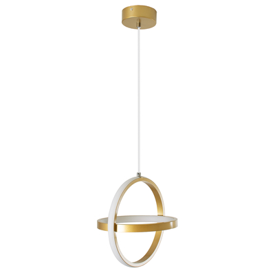 GLOBOSTAR® ALICE 61057 Μοντέρνο Κρεμαστό Φωτιστικό Οροφής LED 20W 2400lm 300° AC 220-240V IP20 Ρυθμιζόμενο Λευκό CCT με On/Off 2700K/4500K/6000K - Lumileds SMD Chip - Χρυσό Βούρτσας - Μ25 x Π22 x Υ25cm - 3 Χρόνια Εγγύηση