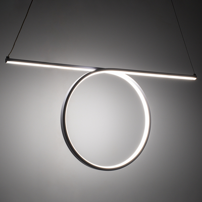 GLOBOSTAR® ROME 61295 Μοντέρνο Κρεμαστό Φωτιστικό Οροφής LED 24W 2640lm 200° AC 220-240V IP20 Ρυθμιζόμενο Λευκό CCT με On/Off 2700K/4500K/6000K - Lumileds SMD Chip - Λευκό Ματ - Μ65.5 x Π4 x Υ33cm - 3 Χρόνια Εγγύηση