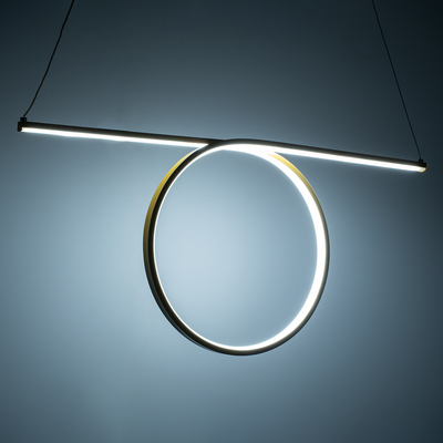 GLOBOSTAR® ROME 61297 Μοντέρνο Κρεμαστό Φωτιστικό Οροφής LED 24W 2640lm 200° AC 220-240V IP20 Ρυθμιζόμενο Λευκό CCT με On/Off 2700K/4500K/6000K - Lumileds SMD Chip - Χρυσό Βούρτσας - Μ65.5 x Π4 x Υ33cm - 3 Χρόνια Εγγύηση