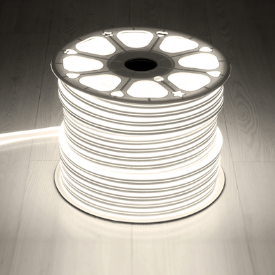 GloboStar® 70491 DOUBLE-SIDED 120°+120° Degree Neon Flex Epistar LED SMD 2835 1m 12W/m 120LED/m 1080lm/m 120°+120° DC 230V Αδιάβροχη IP68 Φυσικό Λευκό 4500K Dimmable