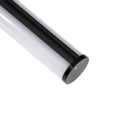 GLOBOSTAR® ALP-ROUND TUBIT 70856-3M Επιφανειακό & Κρεμαστό Προφίλ Αλουμινίου με Λευκό Γαλακτερό Πατητό Κάλυμμα για Ταινίες LED IP20 - Μαύρο & Λευκό - Μ300 x Π6 x Υ6cm