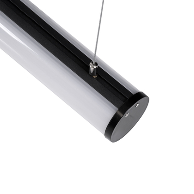 GLOBOSTAR® ALP-ROUND TUBIT 70856-3M Επιφανειακό & Κρεμαστό Προφίλ Αλουμινίου με Λευκό Γαλακτερό Πατητό Κάλυμμα για Ταινίες LED IP20 - Μαύρο & Λευκό - Μ300 x Π6 x Υ6cm