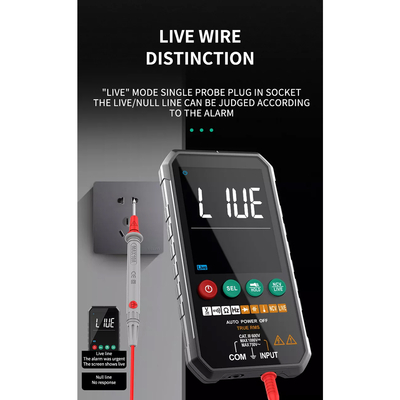 GloboStar® 79976 Ψηφιακό Φορητό Πολύμετρο Data Retantion True RMS Intelligent Automation AI Μπαταρίας 2 x AAA (Δεν Περιλαμβάνονται) με Οπίσθιο Φωτισμό Μετρητής Τάσης AC/DC - Θερμοκρασία - Αμπερόμετρο - Voltmeter - Καπασιτόμετρο - Ohm - Μαύρο