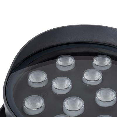 GLOBOSTAR® FLOODNIGMA 90396 Προβολέας Σποτ Wall Washer με Αντιθαμβωτική Γρίλια LED 24W 1920lm 30° DC 24V Αδιάβροχο IP65 Πολύχρωμο RGBW Dimmable DMX512 - Bridgelux SMD Chip - Γκρι Ανθρακί - Μ15 x Π15 x Υ9.1cm - 3 Χρόνια Εγγύηση