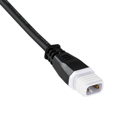 GLOBOSTAR® WWCONNECTOR 90703 2 Pin Σύνδεσμος Τροφοδοσίας για Wall Washers & Προβολείς με Είσοδο 2 x 0.5mm2 & Έξοδο 1 x Αρσενικό Βύσμα Αδιάβροχο IP65 - Μαύρο - Μ11 x Π2 x Υ1.2cm